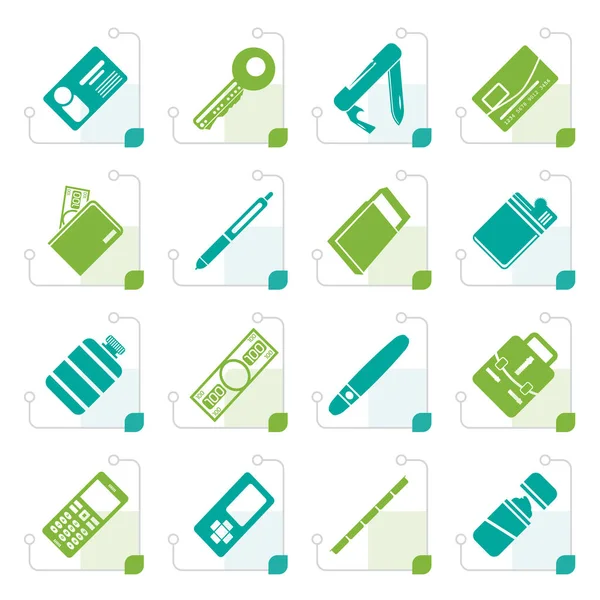 Stylized Simple Vector Object Icons — Stock Vector