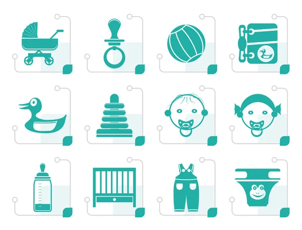 Stilisierte Symbole für Kinder, Babys und Babys im Online-Shop — Stockvektor