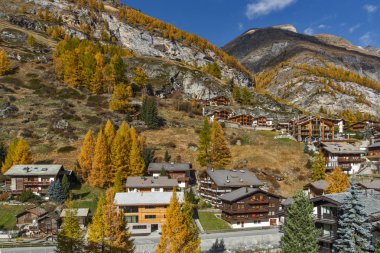 Zermatt, Valais Canton şaşırtıcı sonbahar panorama