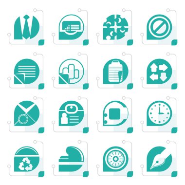 Stilize basit iş ve office simgeleri