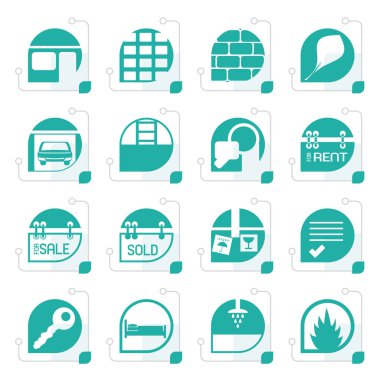 Stilize basit Emlak simgeler 