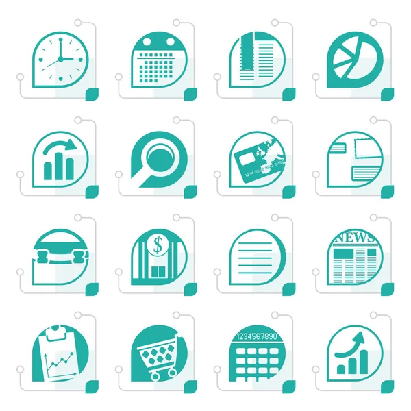 Stylized Business and Office  Internet Icons — Stock Vector