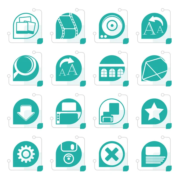 Stylized Internet and Website Icons — Stock Vector