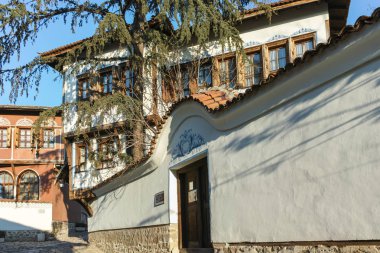 Plovdiv, Bulgaristan - 2 Ocak 2017: Eski şehir Plovdiv Bulgar canlanma süre evden