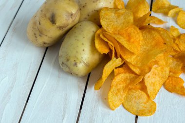 Taze Çiğ patates ve cips 