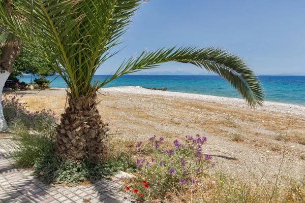Strand van de stad van Poros, Kefalonia, Ionische eilanden — Stockfoto