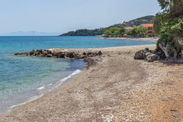 Beach kasaba Poros, Kefalonia, İyonya Adaları — Stok fotoğraf