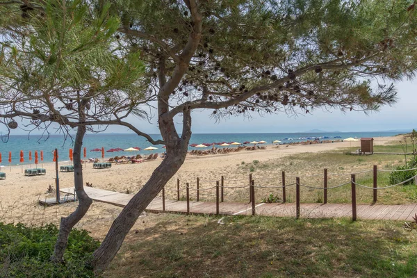 Panorama da praia de Scala em Kefalonia, Ilhas Jónicas — Fotografia de Stock