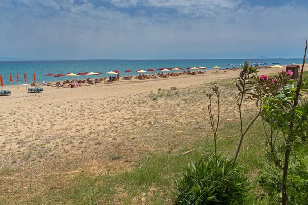 Panorama da praia de Kamina em Kefalonia, Ilhas Jónicas — Fotografia de Stock