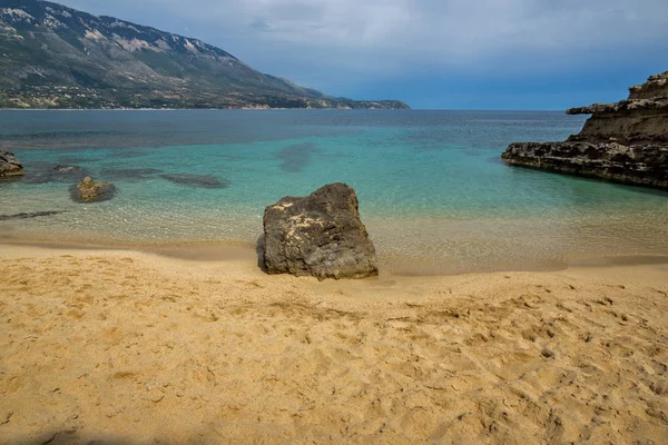 Panorama incrível da praia de Pesada, Kefalonia, ilhas Jónicas — Fotografia de Stock