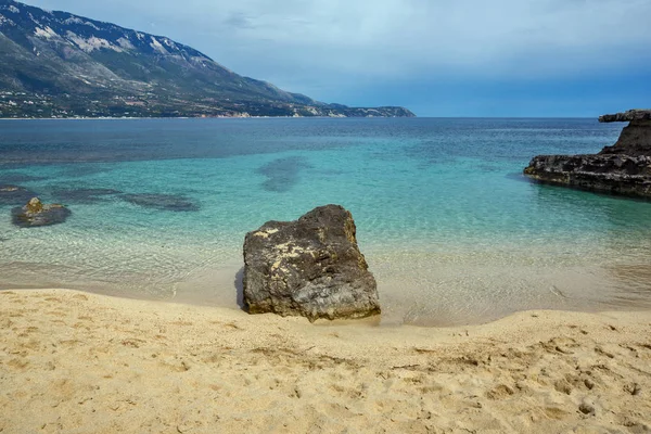 Panorama incrível da praia de Pesada, Kefalonia, ilhas Jónicas — Fotografia de Stock