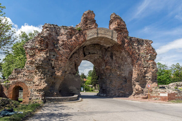 The South gate known as The Camels of ancient roman, fortifications in Diocletianopolis, town of Hisarya, Plovdiv Region