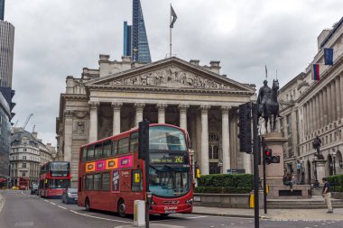 Londra, İngiltere - 18 Haziran 2016: Royal Exchange Londra'da şehir