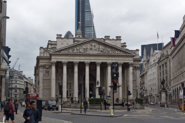 Londra, İngiltere - 18 Haziran 2016: Royal Exchange Londra'da şehir