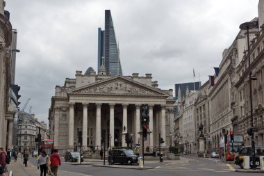 Londra, İngiltere - 18 Haziran 2016: Royal Exchange Londra'da şehir