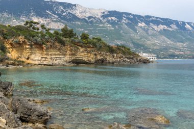 Panoramik Pessada plaj Kefalonia, Ionian Islands