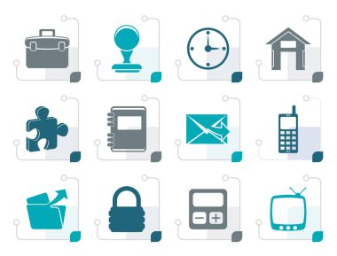 Stilize iş ve office simgeleri