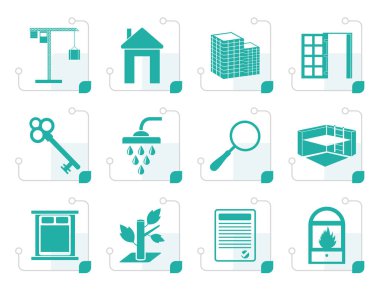 Stilize basit Emlak simgeler