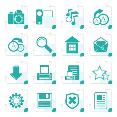 Basit Internet ve Web sitesi simgeleri stilize