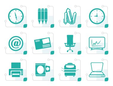 Stilize iş ve Office Araçları simgeler
