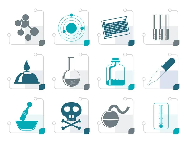 Ícones estilizados da indústria química — Vetor de Stock