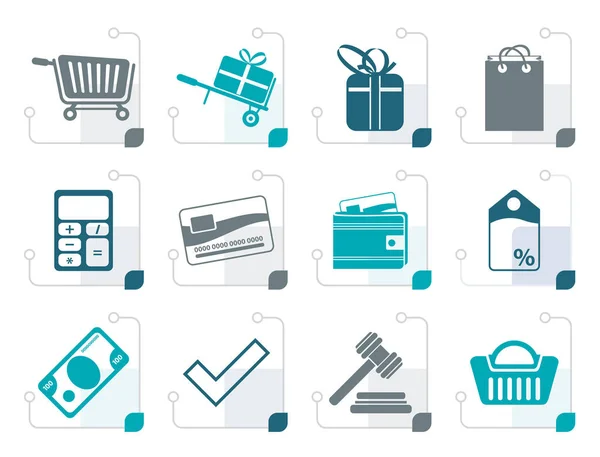 Stylized Online shop icons — Stock Vector
