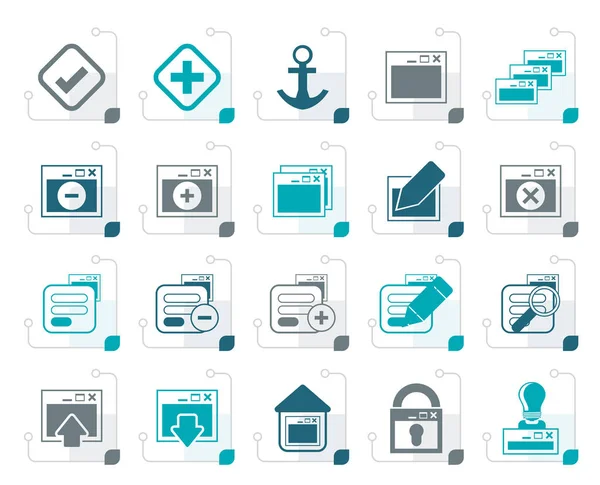 Aplicativo estilizado, Programação, Ícones de servidor e computador —  Vetores de Stock