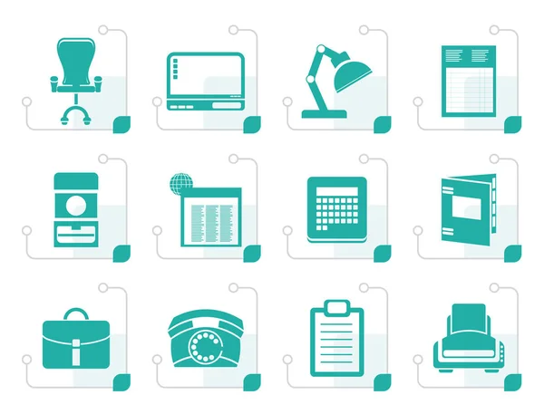 Stylized Simple Business, office and firm icons Royalty Free Stock Illustrations