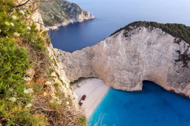 Şaşırtıcı Panorama Navagio batık beach, Zakynthos