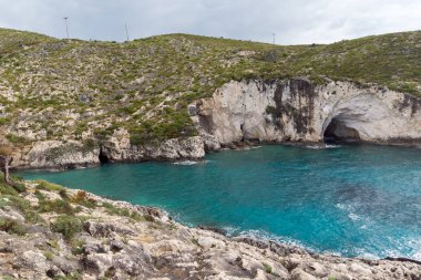 Limnionas Panoraması plaj bay Zakynthos Adası'nda