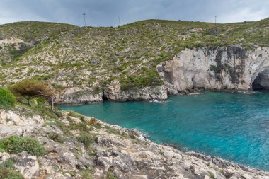 Limnionas Panoraması plaj bay Zakynthos Adası'nda