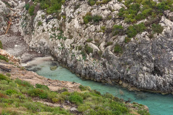 Panorama de la bahía de Limnionas en la isla de Zakynthos — Foto de Stock