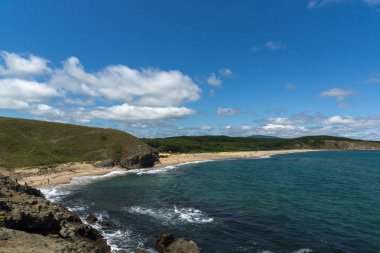 Sinemorets village, Bulgaristan Veleka Nehri'nin ağzında bir plaj