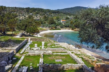 Aliki, Thassos Adası, arkeolojik kalıntıları görünümünü şaşırtıcı Doğu Makedonya ve Trakya