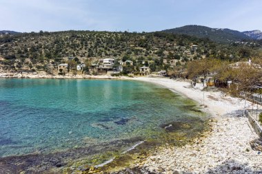 Panoramik Köyü ve Plajı Aliki, Thassos Adası, Doğu Makedonya ve Trakya