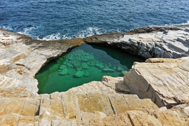 Giola doğal havuzda Thassos Adası, Doğu Makedonya ve Trakya