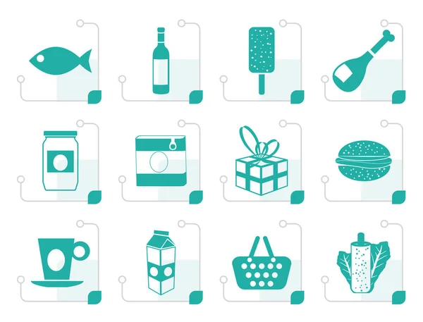 Stylizowane ikony sklep, żywność i pić 1 — Wektor stockowy