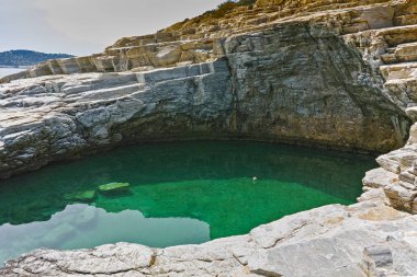 Giola doğal havuzda Thassos Adası, Doğu Makedonya ve Trakya