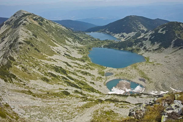 Úžasné Panorama na Kremenski jezera, pohoří Pirin — Stock fotografie