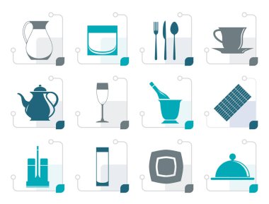 Simgeleri stilize Restoran, kafe, bar ve gece kulübü