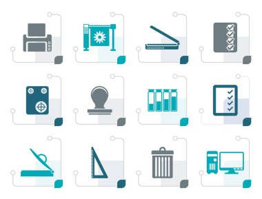 Stilize baskı sanayi simgeleri