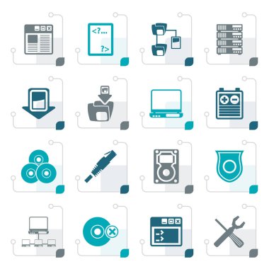 Stilize sunucu tarafı bilgisayar simgeler 