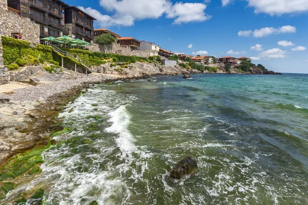 Panorama incredibile con antiche fortificazioni nel centro storico di Sozopol, regione di Burgas — Foto Stock