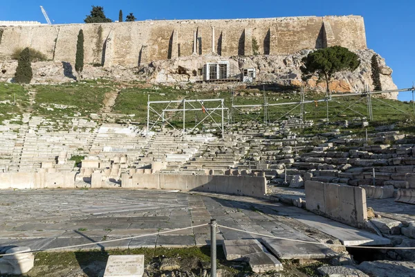 Ruínas do Teatro de Dionísio em Acrópole de Atenas, Ática — Fotografia de Stock