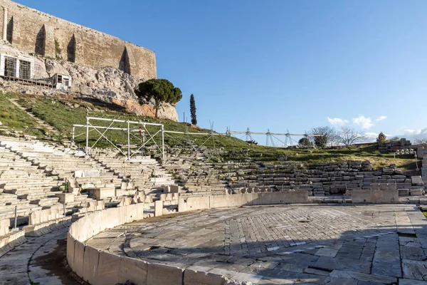 Ερείπια από το θέατρο του Διονύσου στην Ακρόπολη των Αθηνών, Αττική — Φωτογραφία Αρχείου