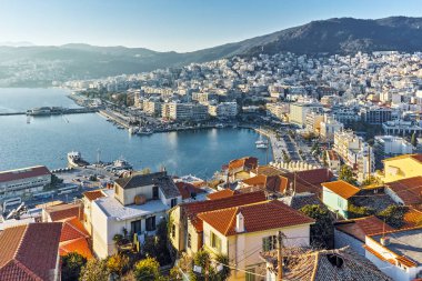 Panorama Kavala şehir, Doğu Makedonya ve Trakya bağlantı noktasına