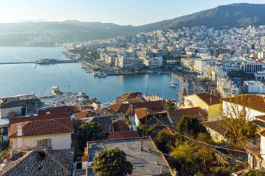 Panorama Kavala şehir, Doğu Makedonya ve Trakya bağlantı noktasına