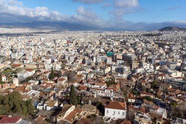 Acropolis şaşırtıcı panorama için şehir, Atina, Yunanistan