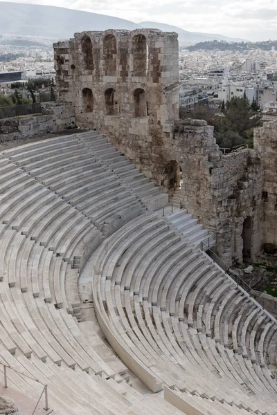 Ruïnes van het Odeon van Herodes Atticus in de Akropolis van Athene, Griekenland — Stockfoto