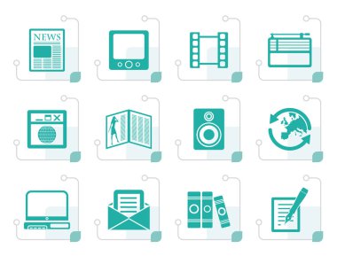 Stilize medya ve bilgi simgeleri 